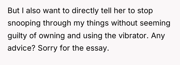 But I also want to directly tell her to stop...