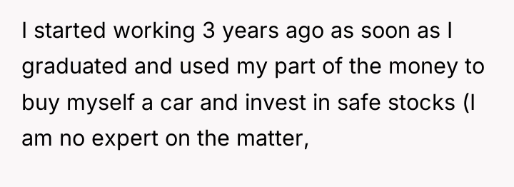 I started working 3 years ago as soon as I...