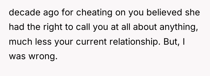 decade ago for cheating on you believed she had the...
