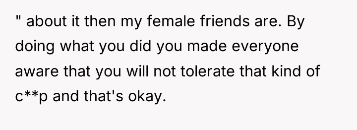 " about it then my female friends are. By doing...