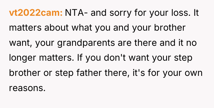 vt2022cam NTA- and sorry for your loss. It matters about...