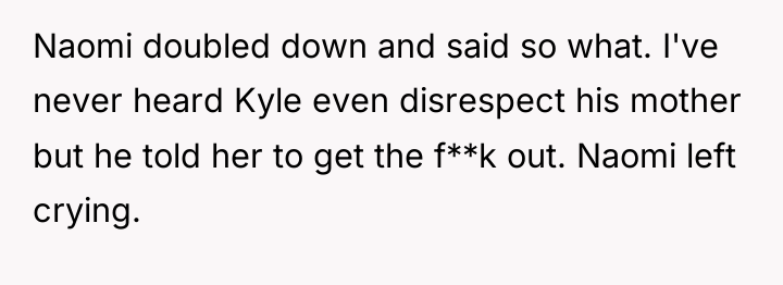 Naomi doubled down and said so what. I've never heard...