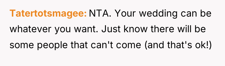 Tatertotsmagee NTA. Your wedding can be whatever you want. Just...