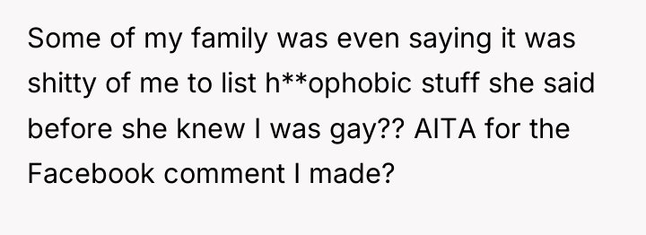 Some of my family was even saying it was shitty...