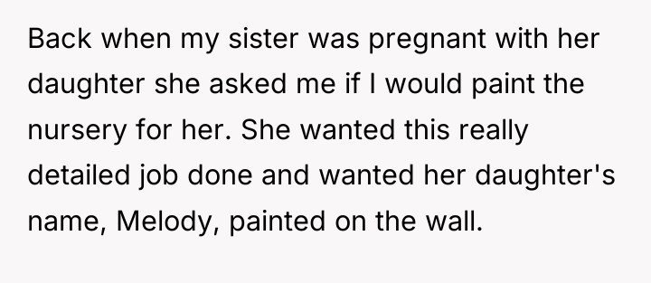 Back when my sister was pregnant with her daughter she...