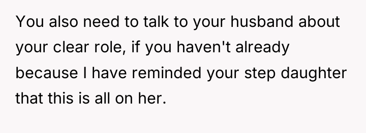 You also need to talk to your husband about your...