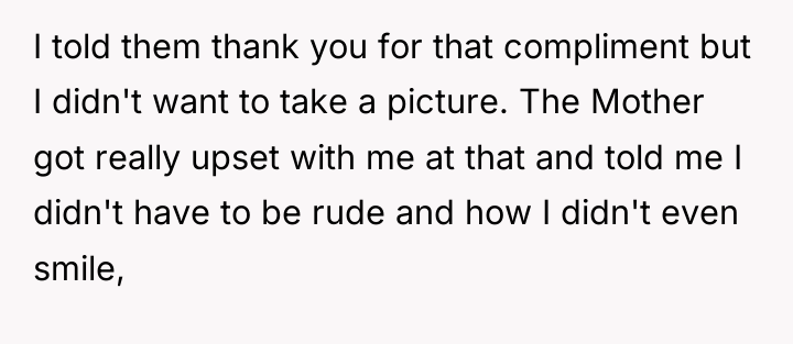 I told them thank you for that compliment but I...