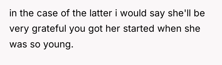in the case of the latter i would say she'll...