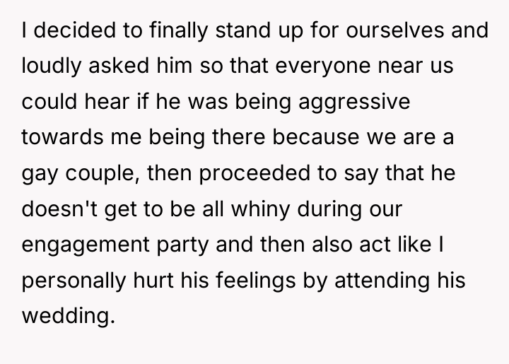 I decided to finally stand up for ourselves and loudly...