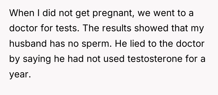 When I did not get pregnant, we went to a...