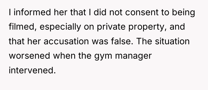 I informed her that I did not consent to being...