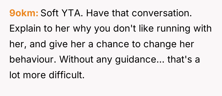 9okm Soft YTA. Have that conversation. Explain to her why...