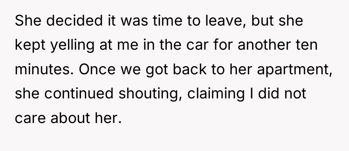 She decided it was time to leave, but she kept...