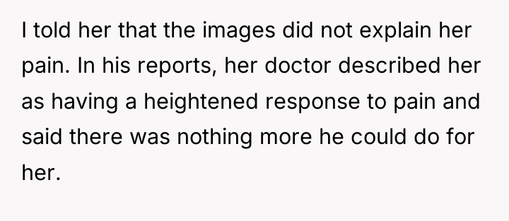 I told her that the images did not explain her...