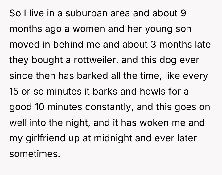So I live in a suburban area and about 9...