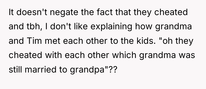 It doesn't negate the fact that they cheated and tbh,...