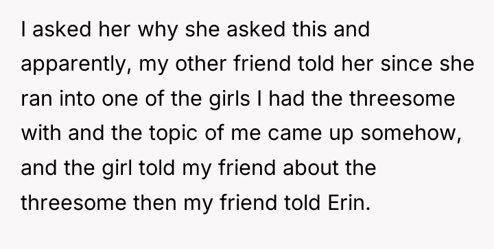 I asked her why she asked this and apparently, my...