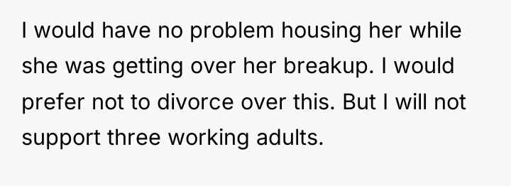 I would have no problem housing her while she was...