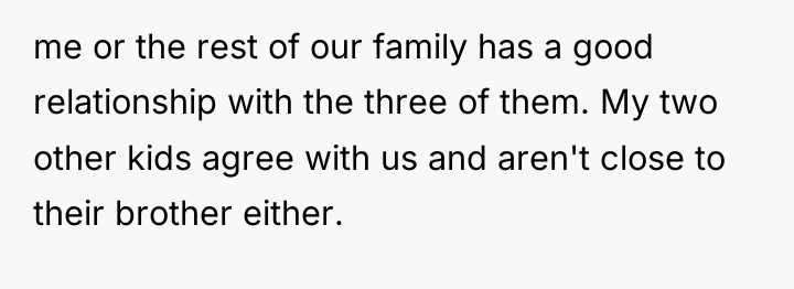 me or the rest of our family has a good...