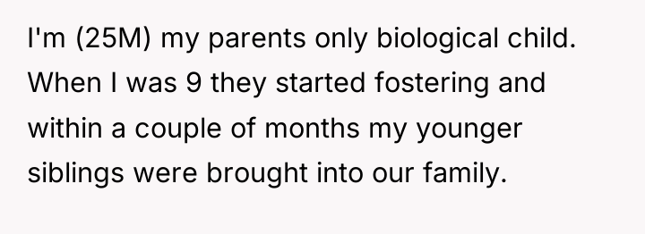 I'm (25M) my parents only biological child. When I was...