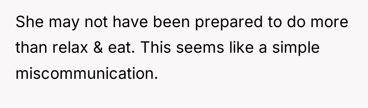 She may not have been prepared to do more than...