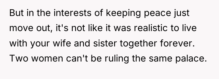 But in the interests of keeping peace just move out,...
