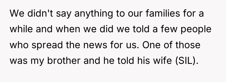 We didn't say anything to our families for a while...