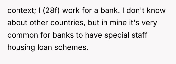 context; I (28f) work for a bank. I don't know...