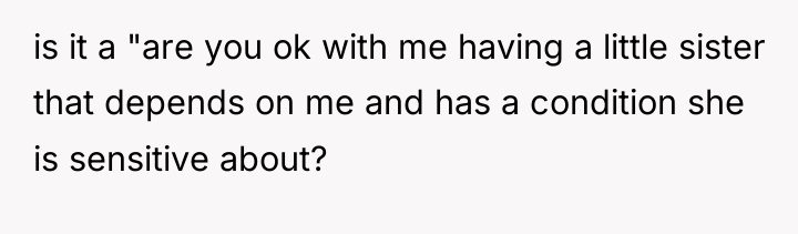 is it a "are you ok with me having a...