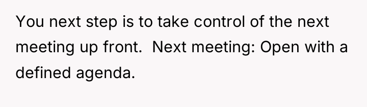 You next step is to take control of the next...