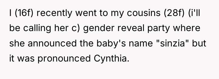 I (16f) recently went to my cousins (28f) (i'll be...