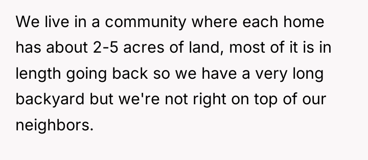 We live in a community where each home has about...