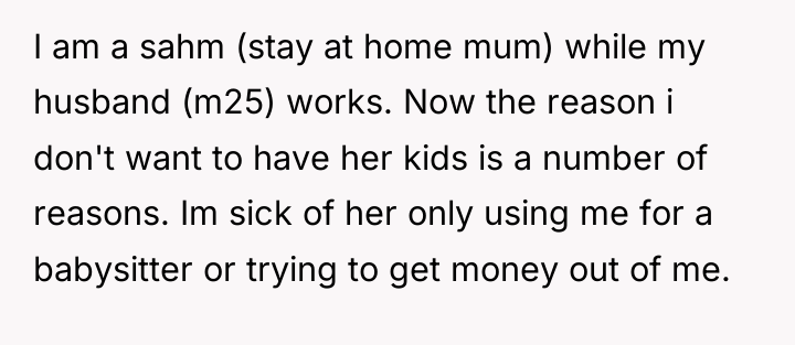 I am a sahm (stay at home mum) while my...