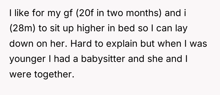 I like for my gf (20f in two months) and...