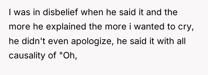 I was in disbelief when he said it and the...