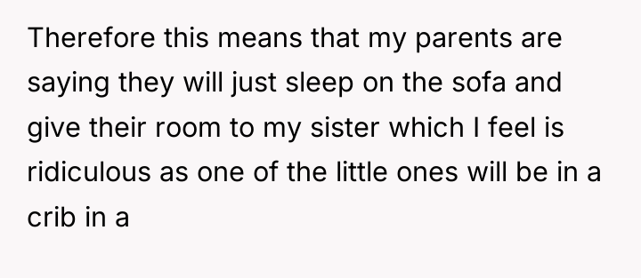 Therefore this means that my parents are saying they will...