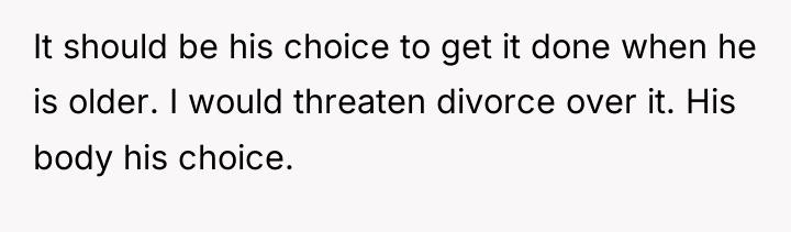 It should be his choice to get it done when...