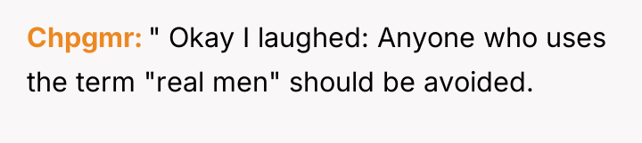 Chpgmr " Okay I laughed: Anyone who uses the term...