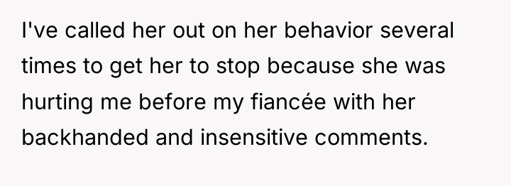 I've called her out on her behavior several times to...