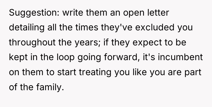Suggestion: write them an open letter detailing all the times...