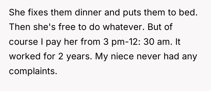 She fixes them dinner and puts them to bed. Then...