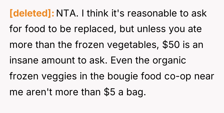 [deleted] NTA. I think it's reasonable to ask for food...