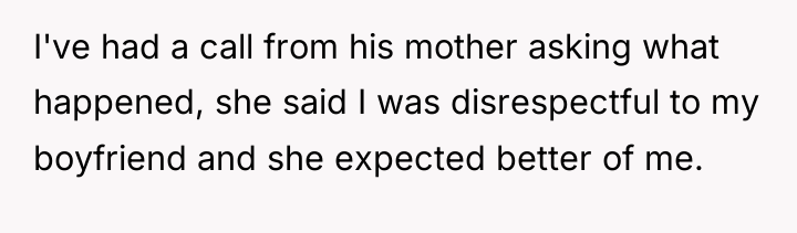I've had a call from his mother asking what happened,...