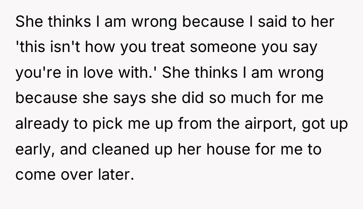 She thinks I am wrong because I said to her...