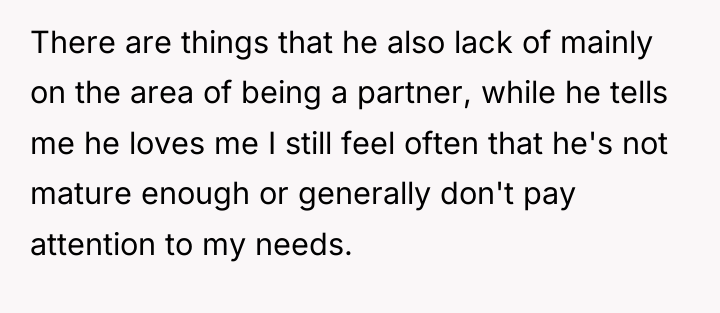 There are things that he also lack of mainly on...