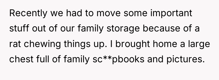 Recently we had to move some important stuff out of...