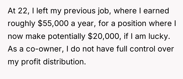 At 22, I left my previous job, where I earned...