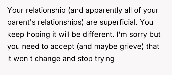 Your relationship (and apparently all of your parent's relationships) are...