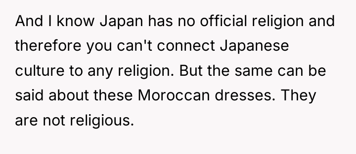 And I know Japan has no official religion and therefore...
