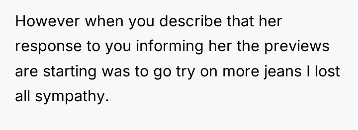 However when you describe that her response to you informing...